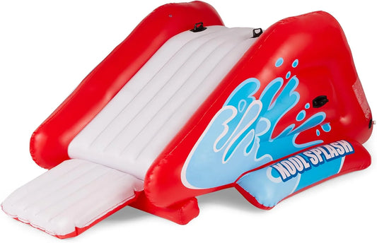 Kool Splash Inflatable Water Slide Swimming Pool Play Center with Built in Sprayers for Kids and Adults, Ages 6 and Up, Blue