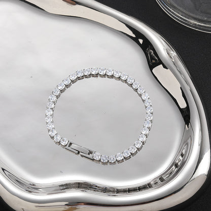 Titanium Steel CZ Tennis Bracelet