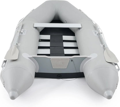 7.5ft Inflatable Dinghy Boat, 2 Person 660lb Transom Sport Tender Boat with Pump Aluminum Oars Floor, Heavy Duty Inflatable Raft Kayak for Adults